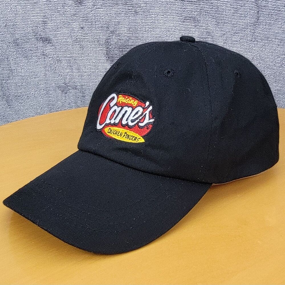 Raising Canes Employee Uniform Hat Black One Love Adjustable Hook Loop Cap 1LV